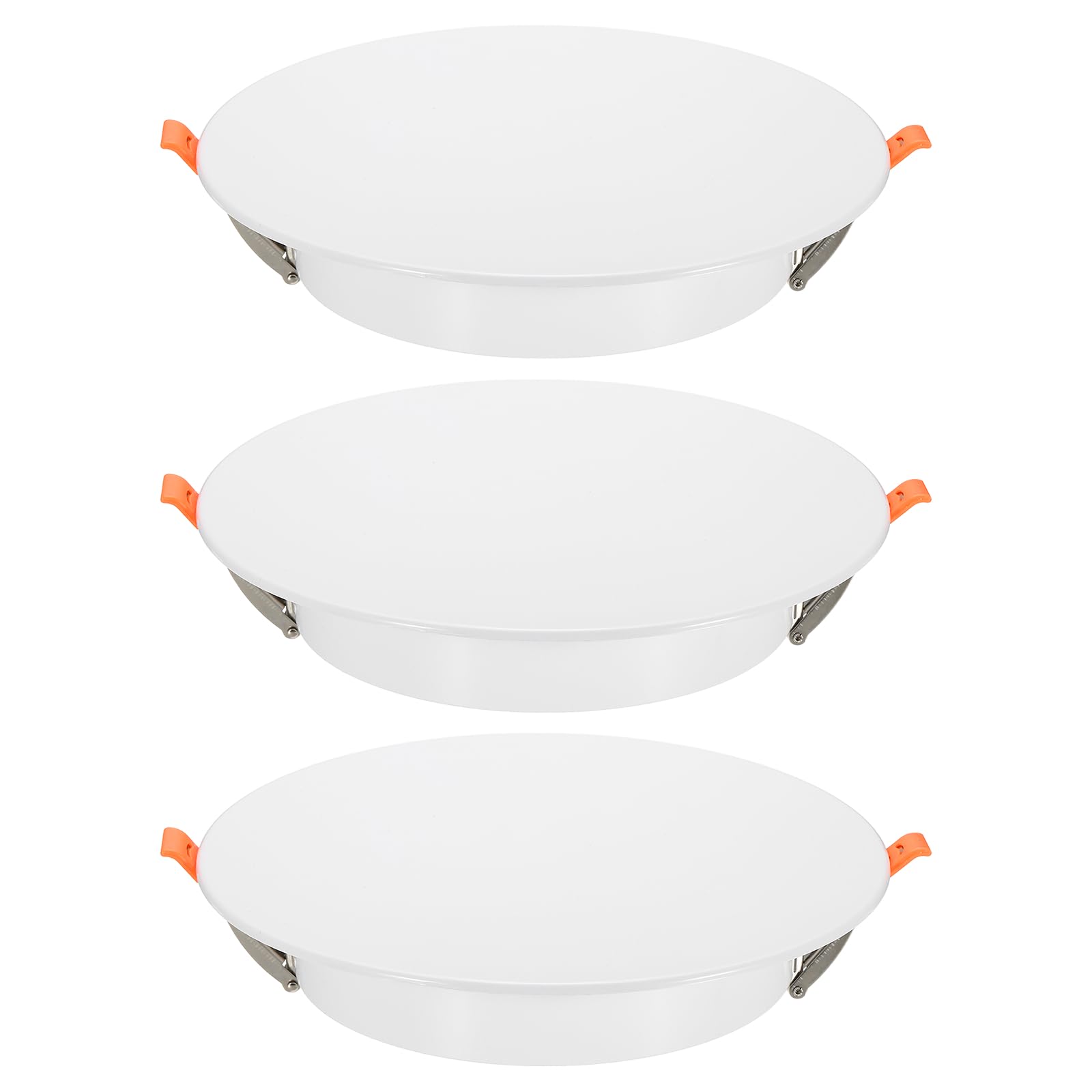 sourcing map 3Pcs 230mm/9.1" Round Ceiling Cover Plate, LED Downlight Hole Trim Wall Hole Spring Mount Decorative Flat Cap Access Panel for 6.9-8.5 Inch Ceiling or Wall Openings, Matte White