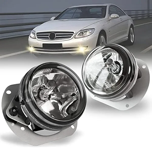 TULALUX Fog Lights for Mercedes Benz C250 C300 C350 CL550 CL600 CLK350 ML320 ML450 ML550 R350 SLK300 SLK350 C63 CL63 CL65 CLK55 CLK63 ML63 SL63 SL65 SLK55 AMG, W204 W216 C209 1 pair (Clear Lens)