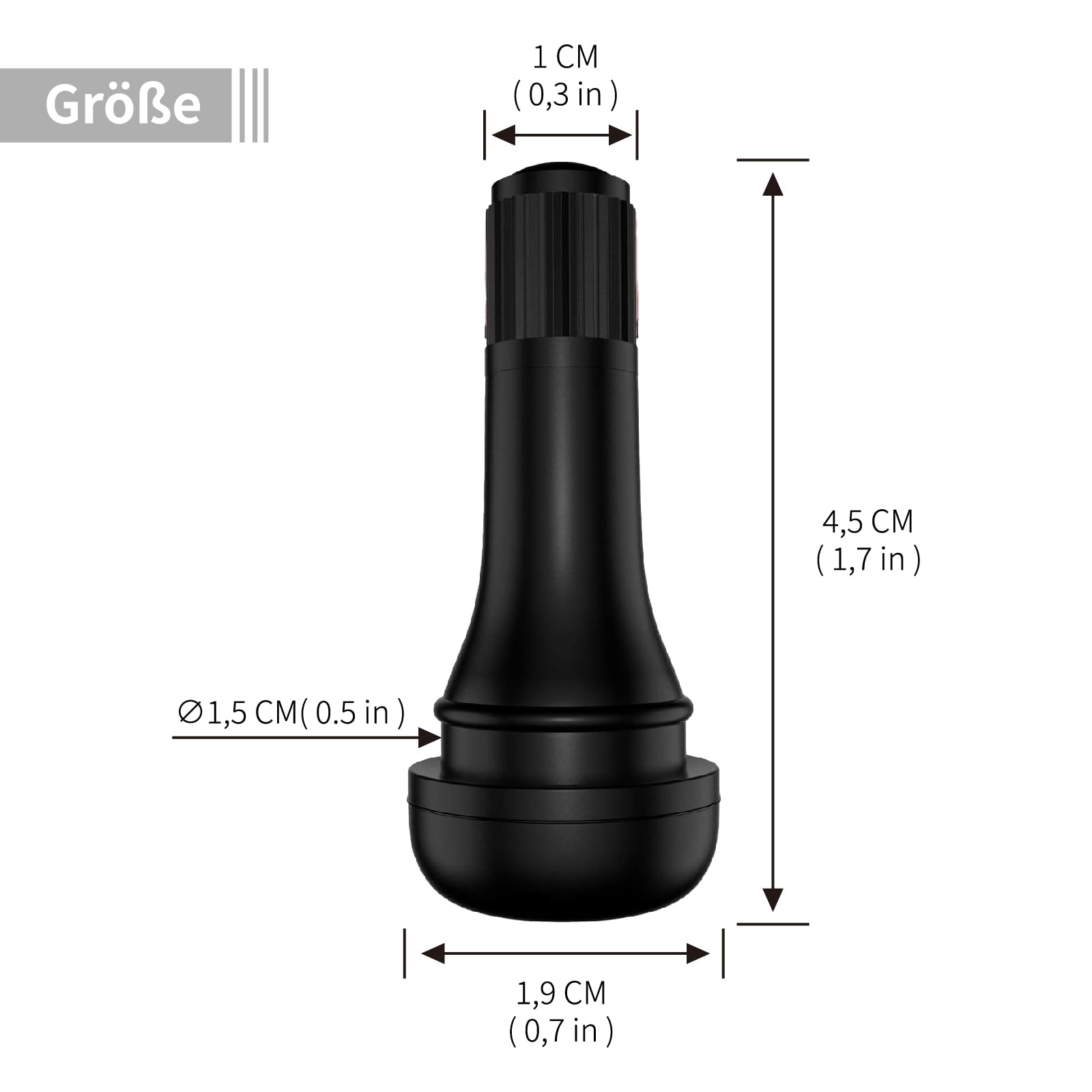 TR413 Valvole Tubeless per Pneumatici Auto, Valvole in Gomma, Valvola Pneumatico in Gomma Auto, Tronco Pneumatico Tubeless, Valvole in gomma Snap- in, Valvola Staminali, Universale, 12 Pezzi, Nero