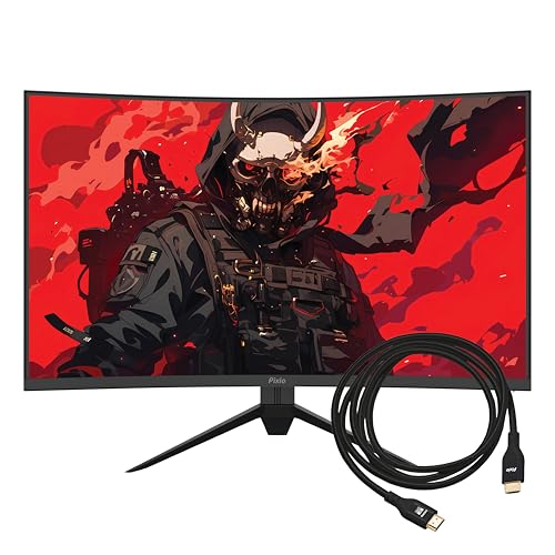 Image of Pixio PXC328 32 inch 180Hz 1440p 1500R Curved Fast VA 1ms GTG Adaptive Sync Gaming Monitor with HDMI 2.1 Cable Certified Ultra High Speed 10FT 8K 60Hz 4K 120Hz Nylon Braided