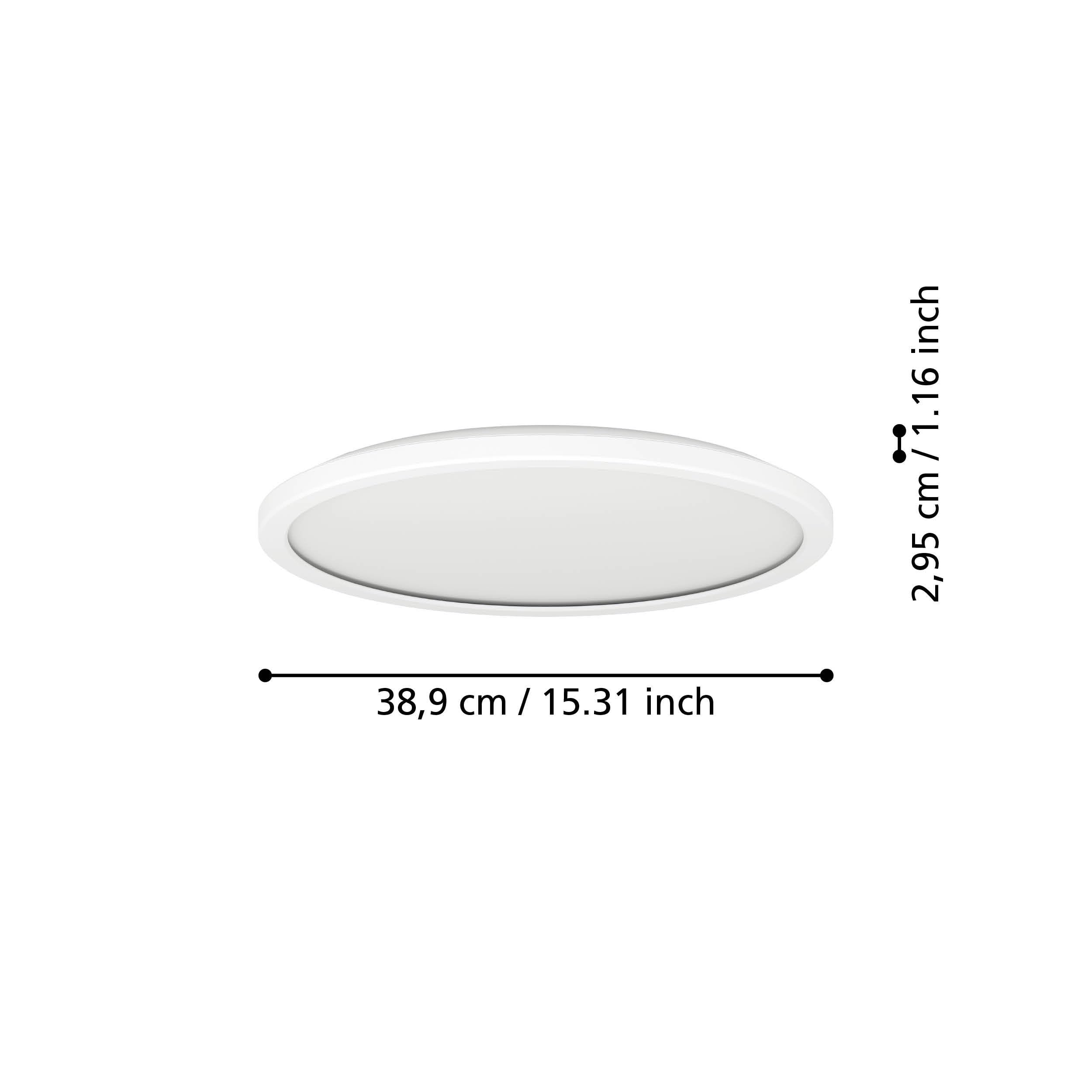 EGLO connect.z Smart Home LED Badezimmer Deckenleuchte Rovito-Z, ZigBee | App und Sprachsteuerung Alexa, warmweiß-kaltweiß, RGB, dimmbare Bad Deckenlampe, weiß, IP44, Ø 39 cm