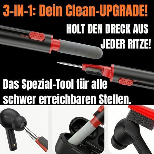CleanseX Reinigungsknete für Laptop, PC & Handy – Tastatur Reiniger & Smartphone Ladebuchsen Reinigungsset – iPhone Cleaning Kit, AirPods Pro & PC Zubehör im Metal-Case (Schwarz)