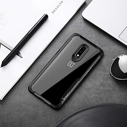 Image of A rtistque Clear Back Cover Case for Realme X Hybrid Transparent Shockproof Armor - Black
