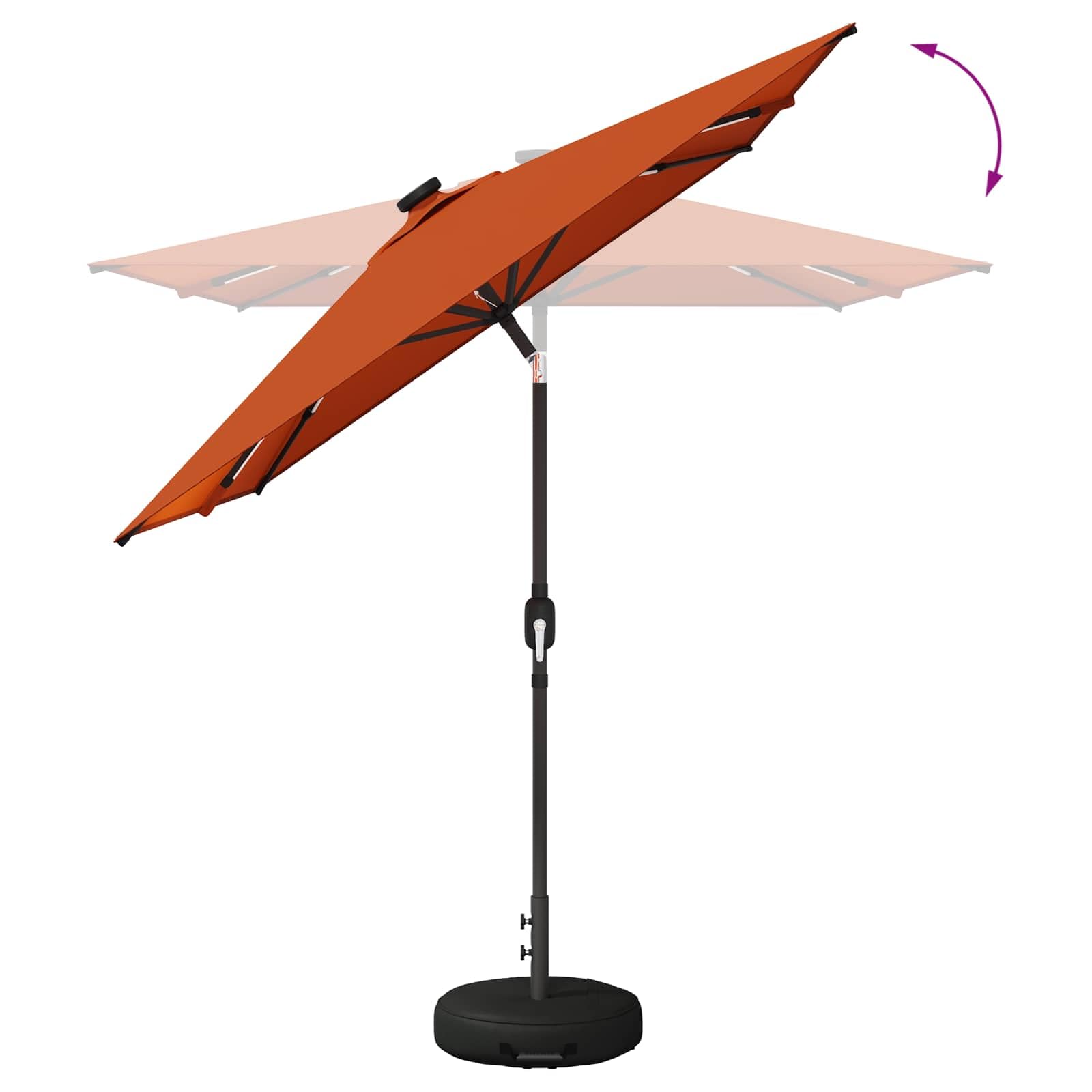 SYDE Parasol ogrodowy z oświetleniem LED i podstawą 200 x 300 cm