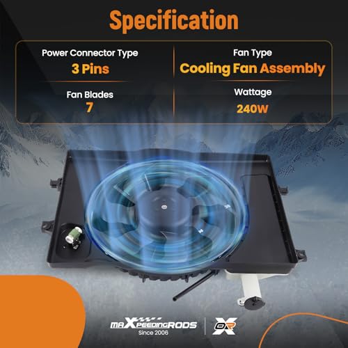 Image of maXpeedingrods Engine Radiator Cooling Fan Assembly for Elantra Sedan 2.0L 2017-2018, for Elantra GT 2.0L 2018-2020 Replacement HY3115156, 25380-F2000