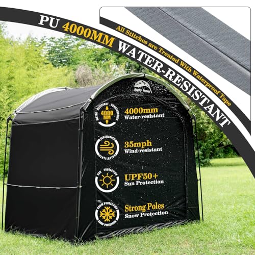 Image of Happy Travel Bike Storage Shed Tent, Waterproof Portable Bicycle Cover Shed
