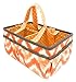 Bacati Mix and Match Unisex Nursery Fabric Storage Caddy with Handles, Orange