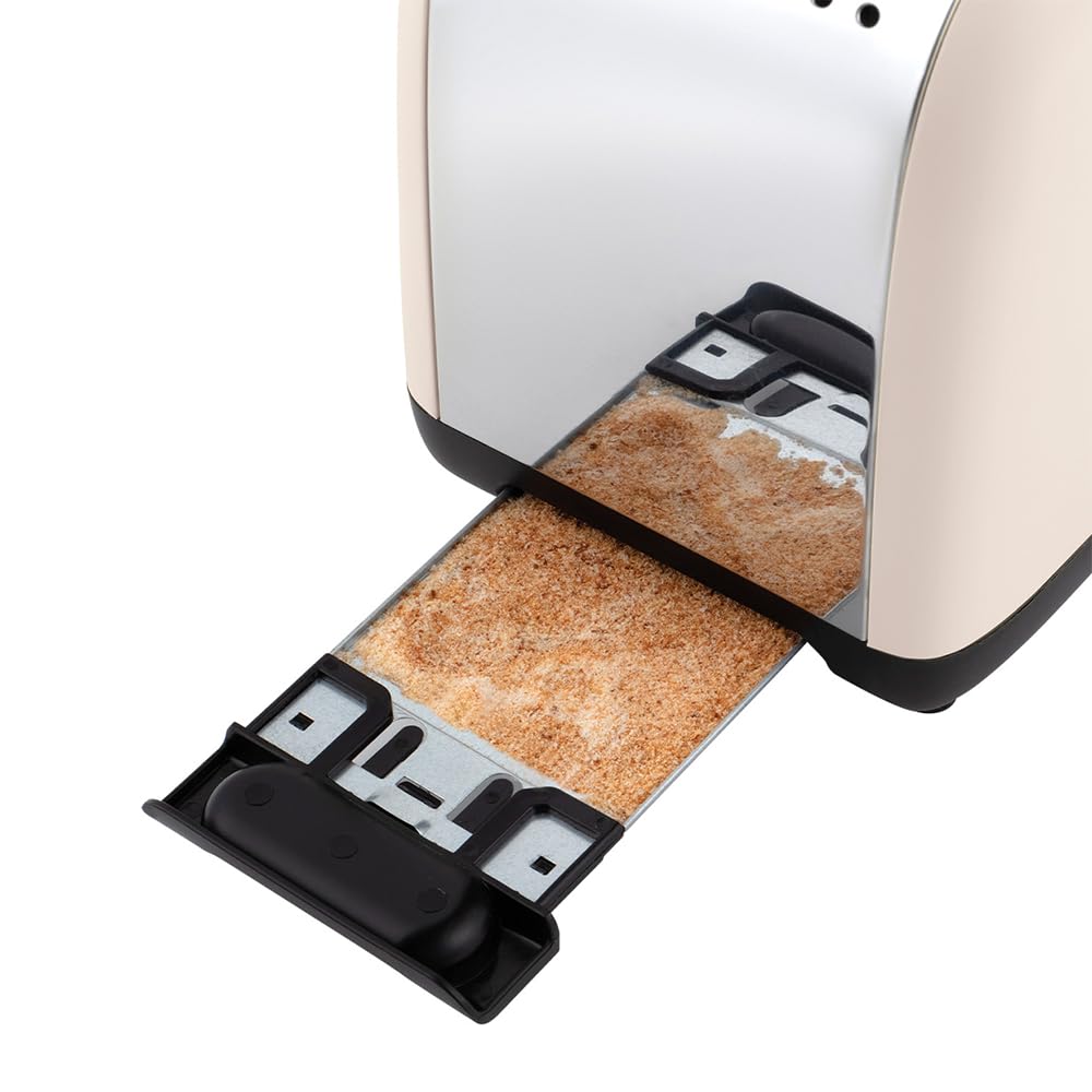 Russell Hobbs Grille pain [pour 2 tranches] Colours Plus Jasmin (6 réglages, fentes longues, dorage rapide, surélévation, décongélation, réchauffage, support petits pains,arrêt auto, 1600 W) 26930-56