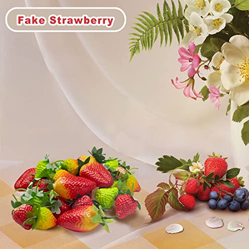 Zgqhzr 20Pcs Artificial Lifelike Plastic Fruit Artificial Fake Strawberry Artificial Fruit For Photography Props Faux Plastic Lifelike Fruits Decoration For Cake Dessert Decor,Home Party Decor #TOP2