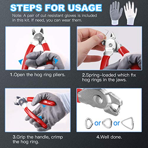 Glarks G-1447 362Pcs Hog Ring Pliers thumb #6