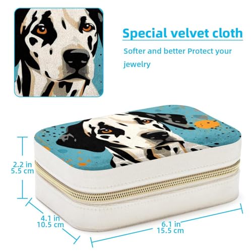 Boîte à bijoux de voyage velours au design dalmatien exclusif - 5