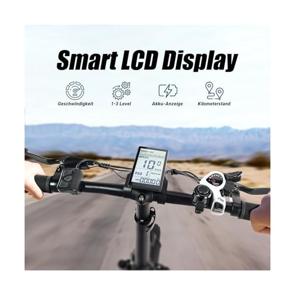 VARUN E Bike Klappbar 20" * 1.95" /20" * 4.0" Fat Reifen City E-Bike mit 250W 48V/36V Ah Akku, E-Bike Klapprad für Damen Herren, Mit LCD-Display, Shimano 7 Gang-Schaltung Mit CE-Zertifizierung – Bild 5