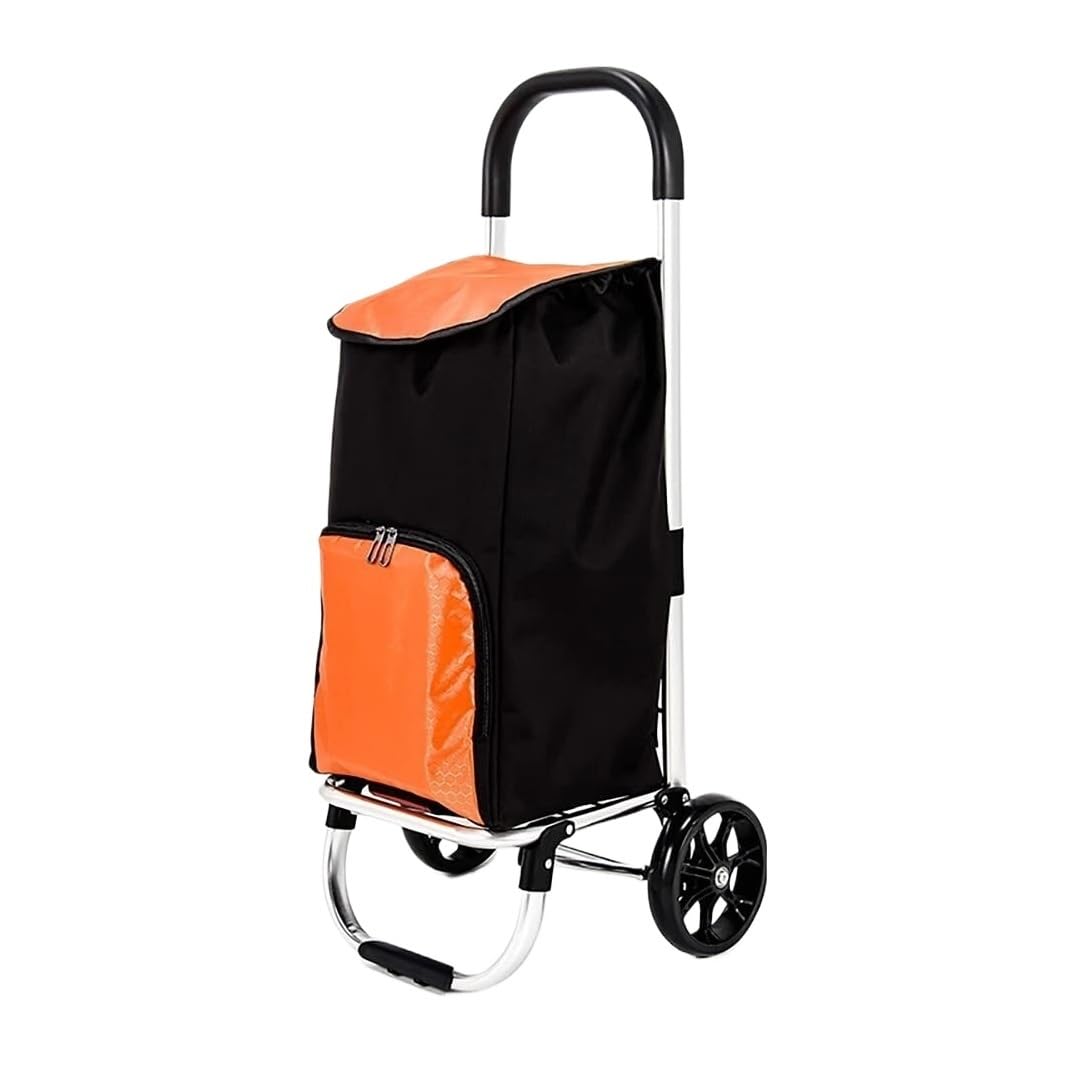 shopping trolleys. with 2 Big Wheels Large 37L Detachable Trolley Bag for Supermarket Travel Grocery(Orange)