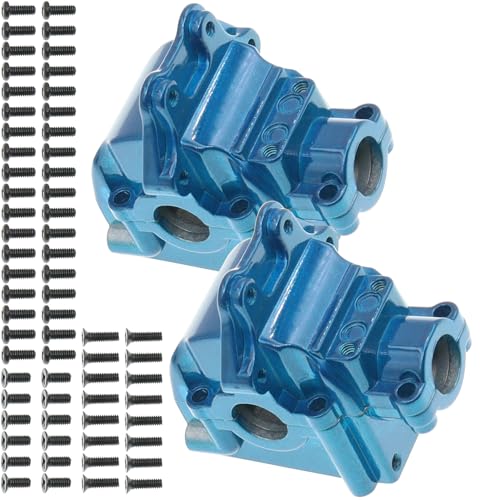 Image of 2PCS Metal Front and Rear Differential Gearboxes Housing Cover Compatible with WLtoys 1 /14 144010 144001 144002 1 /12 124016 124017 124018 124019 RC Car Upgrades Parts (Blue)