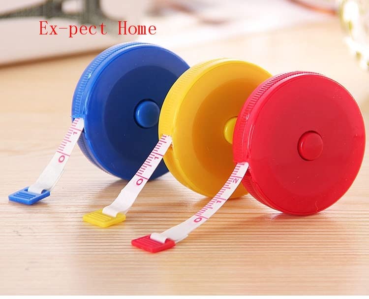 300pcs 1.5m Retractable Ruler Small Round Tape Measure 60inch Plastic Measuring Tape
