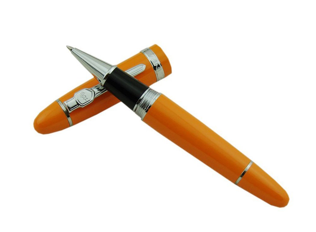 Abcsea Schwere Rollerball Kugelschreiber – 1 Stift & 10 Blaue Tinten-Nachfüllungen, 0,7 Mm, Metallgehäuse