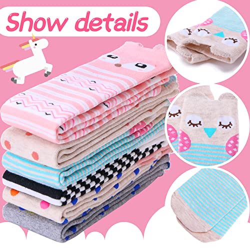 ANTSANG Kids Girls Knee High Socks Long Boot Crazy Silly Fun Gift Cute Tall Animal Socks for Child 6 Pairs4