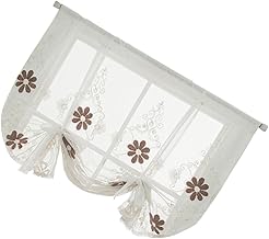 ULDIGI Cortina Curta De Janela Meia Cortina À Prova De Sol Renda Cortina Transparente Sombra Decorativa Persianas Romanas Bordadas