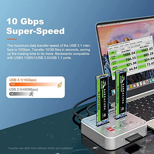 Docking Station MAIWO K3016CL M.2 SATA/NVMe USB-C 10Gbps miniatura 3