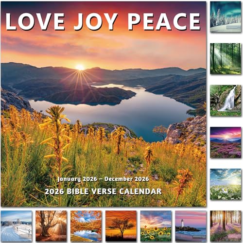 2026 Wall Calendar 12 Month, Bible Verse Christian Large Wall Calendar 2026 from January to December 2026, Thick & Sturdy Glossy Paper for Home & Office Monthly Organization, 12"x 24"Open