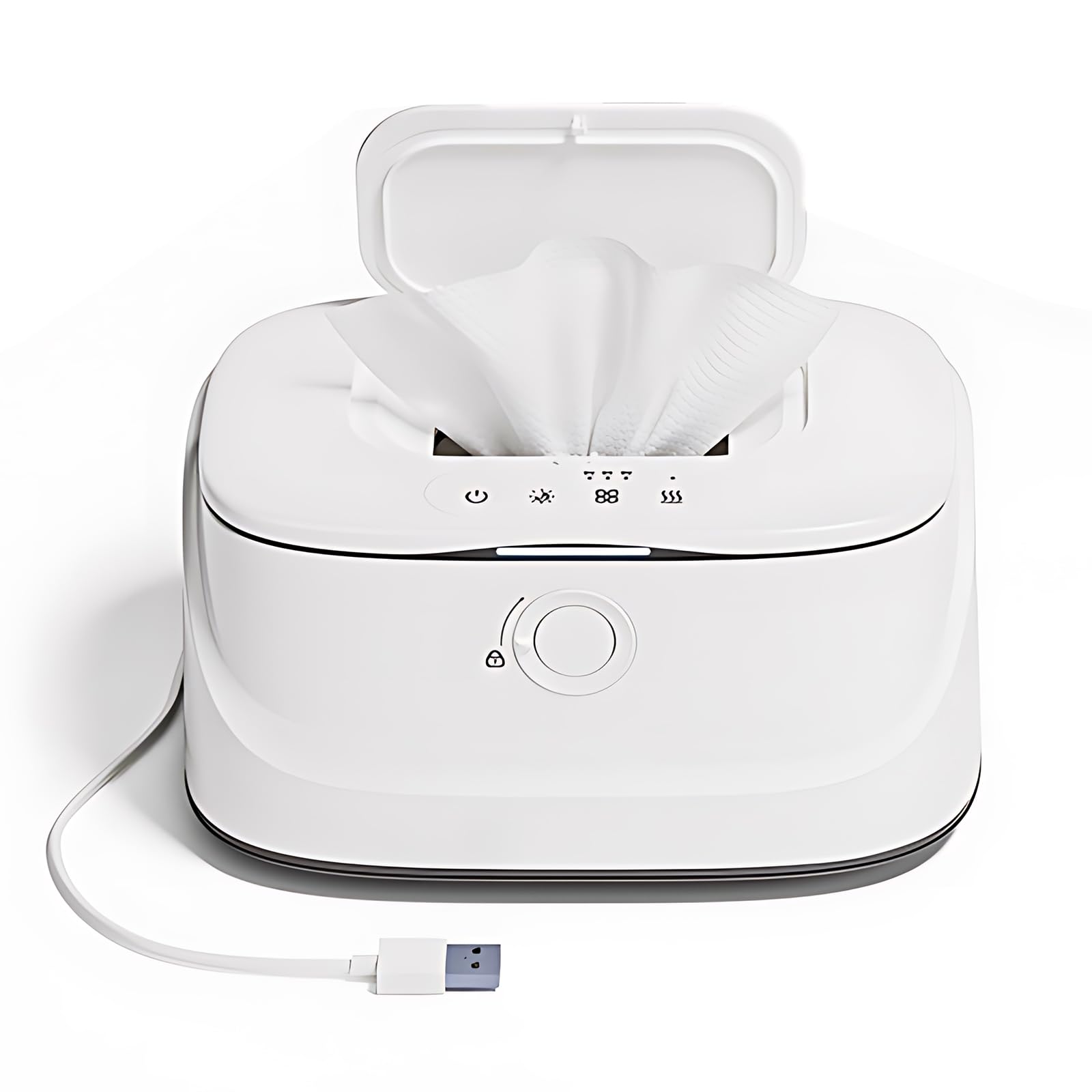 Chauffe-lingettes Grande Capacité 3 Températures Chauffage Rapide Blanc