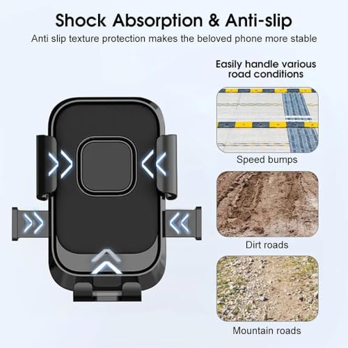 Image of MotoPro K2 Motorcycle Phone Holder for Mirror Rod | One-Touch Lock | Anti-Vibration Mount | 360 Adjustable Mobile Stand for Bikes & Scooters