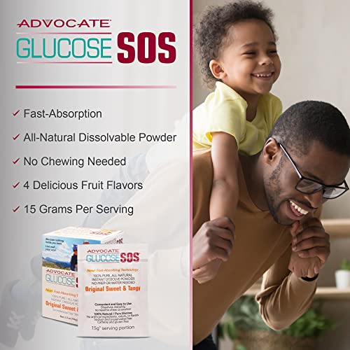 Glucose SOS Glucose Powder - Natural Powder Packets - Fast-Absorption - Instantly Dissolves - No Water Needed - Fruit Medley - 12 Packets, 6.3 Ounce