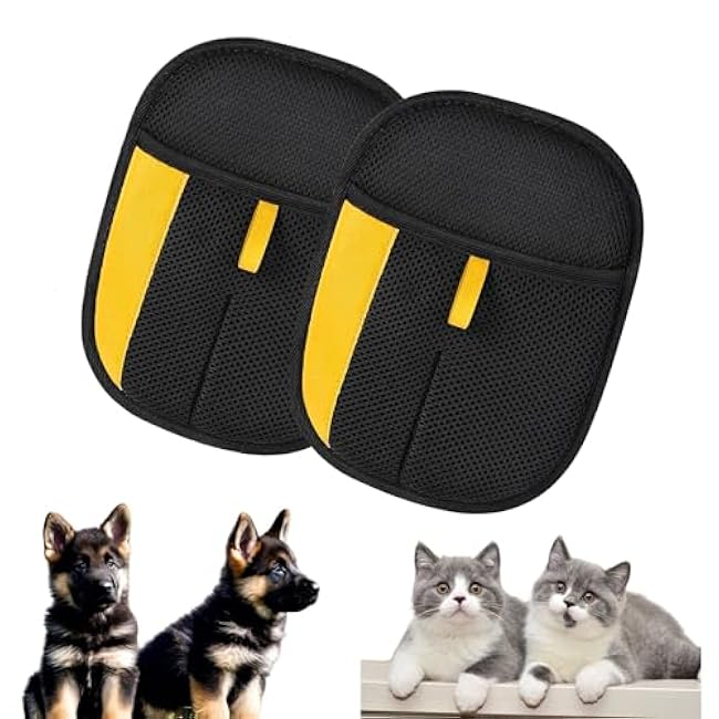 2 Pcs Pet Hair Removal Glove for Cats & Dogs, Upgraded The Magic Brush Pet Hair Remover, Washable & Reusable Pet Hair Glove, Electrostatic Pet Hair Remover Glove for Clothing, Couch, Carpet, Car Seat-PLaibRtu