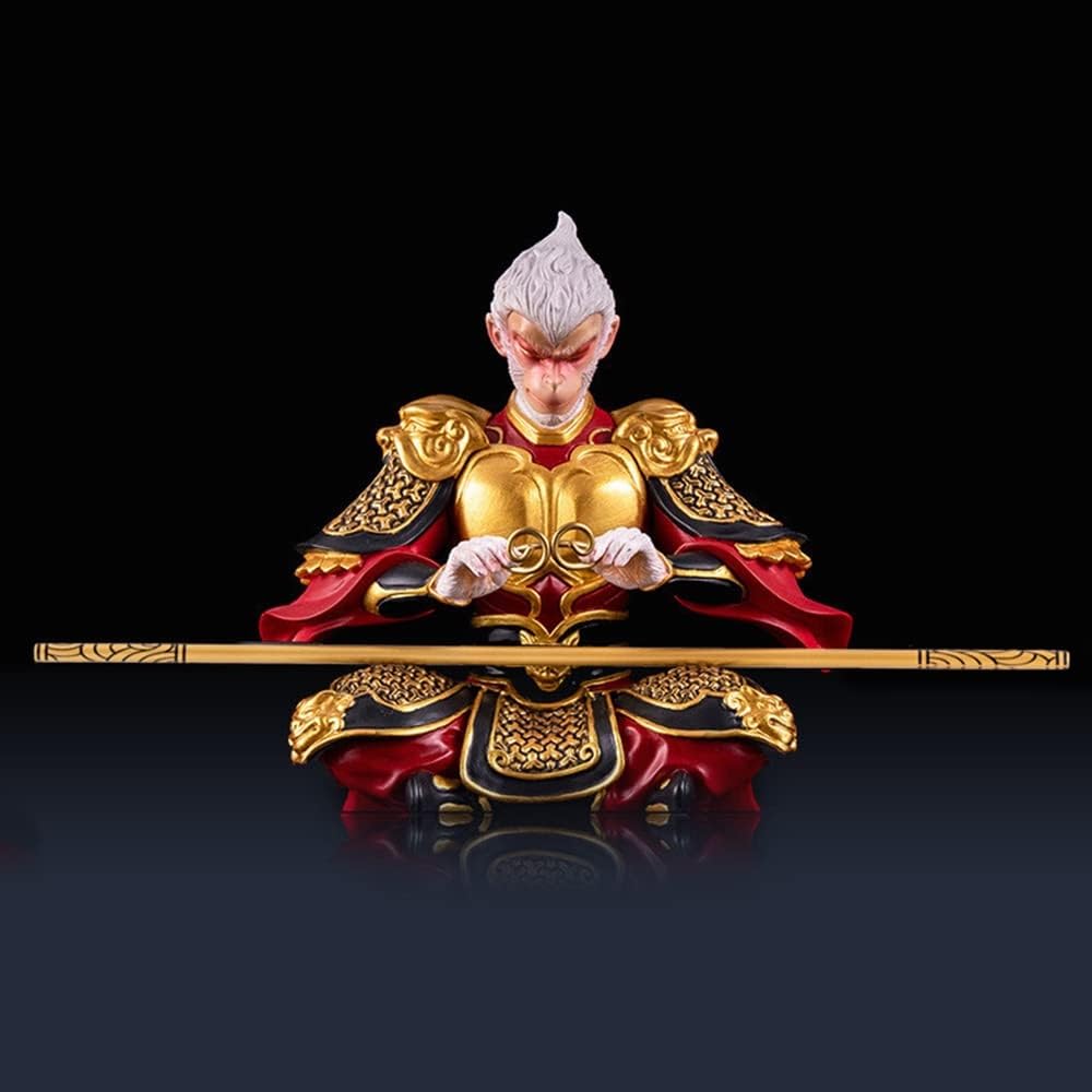 Yuzdnm #1 Decoration Art Statue Sculpture - Monkey King Statue, Resin Sun Wukong Figure, Journey To The West Buddha Statue With Buddha Beads, Home Car Decor, Collectible Gifts(#1)