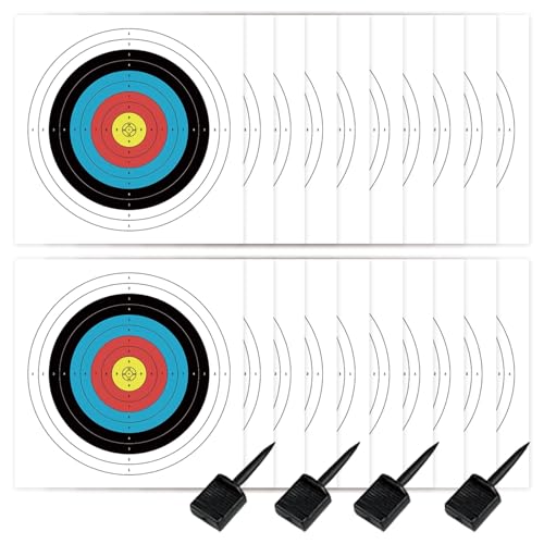 KURUGEILI 20pcs Archery Targets 31.5in/80cm 10 Ring Face