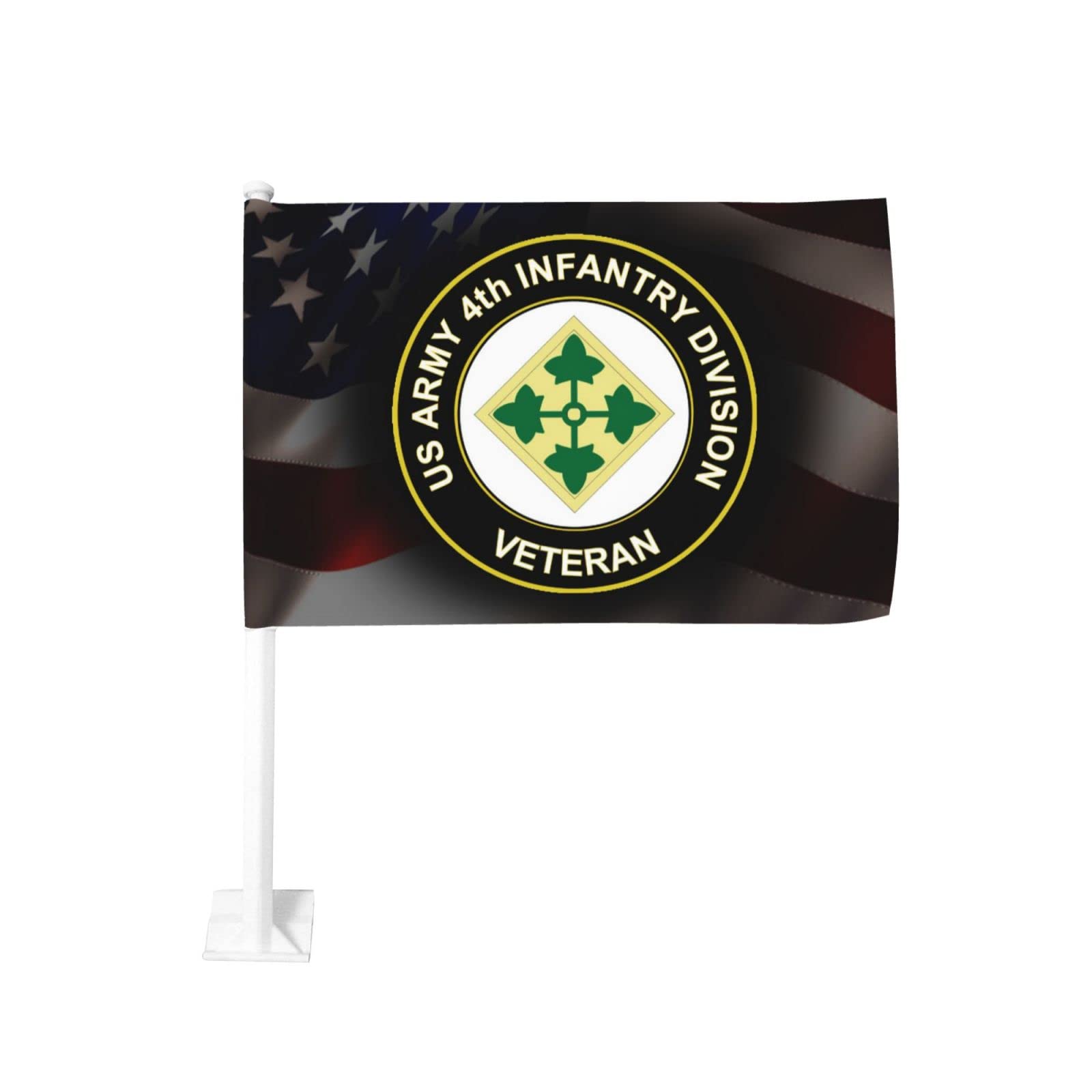 US Army 4th Infantry Division Veteran 100% Polyester Fabric With Printing For Indoor Outdoor Decoration