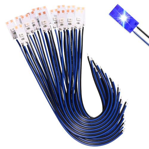 Lyeteung 15 Stuks 17mm 12V - 18V Voorbedrade Strip, 2835 SMD LED Modelspoor LED-verlichting, LED-lamp Zelfklevend Flexibel, Blauw