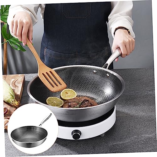 Sartén Wok de acero inoxidable con diseño tipo panal miniatura 3