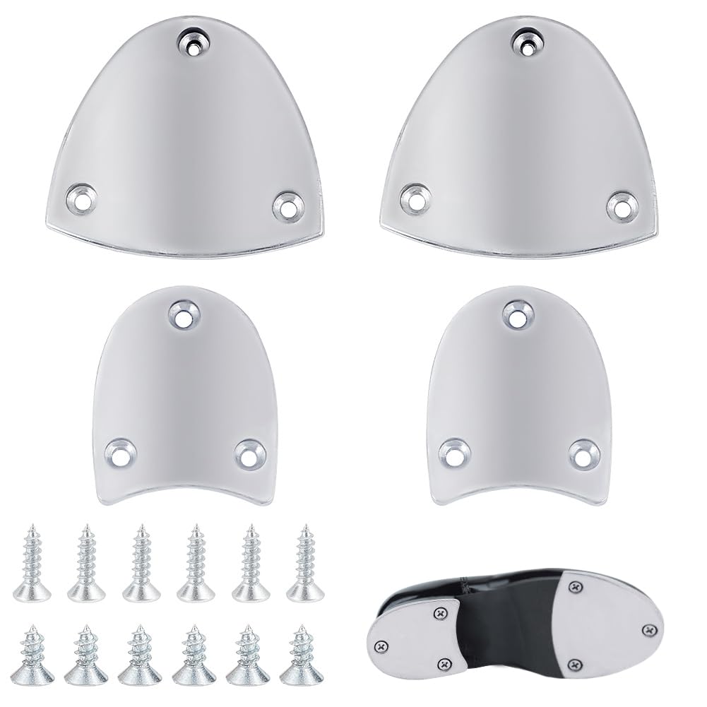 AHANDMAKER 1 Pair Metal Heel Plates, Sole Heel Guard Repair Pads, Heel Replacement Plates with Screw Nails, 2.5"x2.8",1.9"x2.24" Shoe Heel Plate Taps