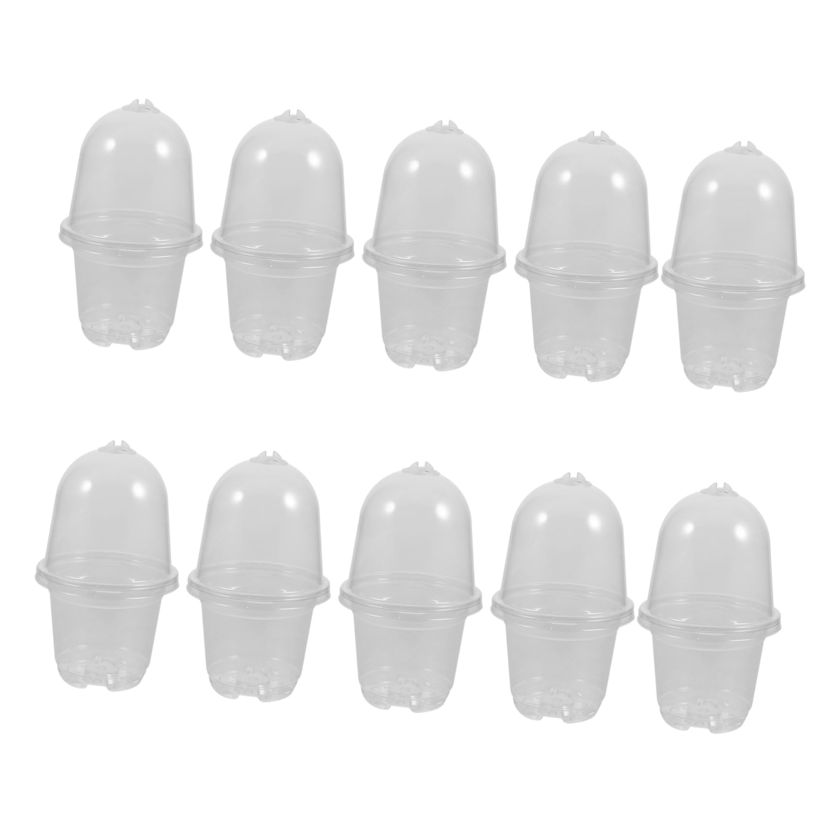 INOOMP 20sets Vasi Da Giardino Con Copertura Umidificatrice Vasi Per Piante Trasparenti Con Drenaggio e Design Moderno Per Casa e Giardino
