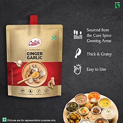 Catch Ginger Garlic Paste 200g (7.05 oz) | Fresh Ground Adrak Lehsun Paste for Authentic Indian Cooking | Kitchen Essential for Curries & Marinades | No Added Colors