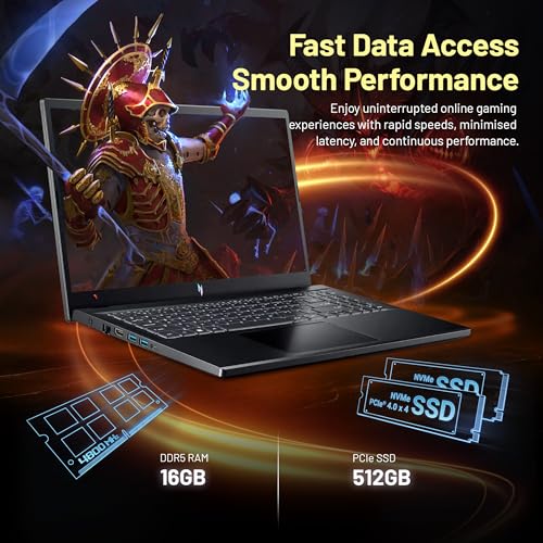 Nitro V 15 Gaming Laptop, 15,6 pollici FHD 144Hz Display, Intel i7-13620H, NVIDIA GeForce RTX 4060, 16GB DDR5, 512GB SSD, Tastiera retroilluminata, Webcam, Nero, Win 11 Pro, set di docking - Notebook - Immagine 2