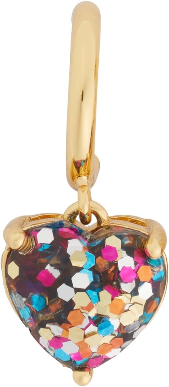 kate spade new york My Love Glitter Heart Huggies