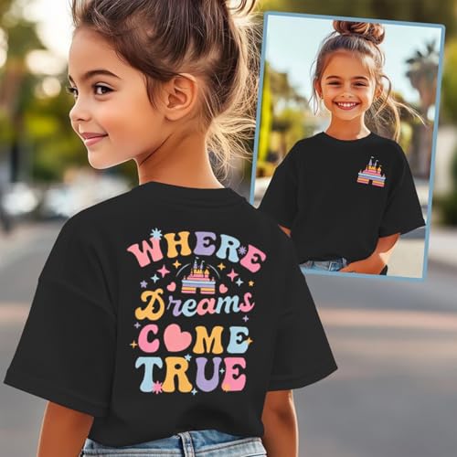 Image of CM C&M WODRO Magic Kingdom Shirt for Kid Castle Graphic T-Shirt Girls Holiday Fairy Tale Tee Summer Casual Short Sleeve Tops