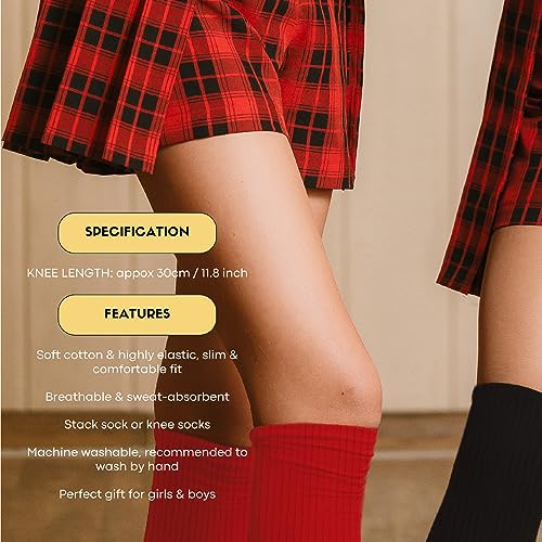 Girls Kid's 12 Pack School Uniform Knee High Socks4