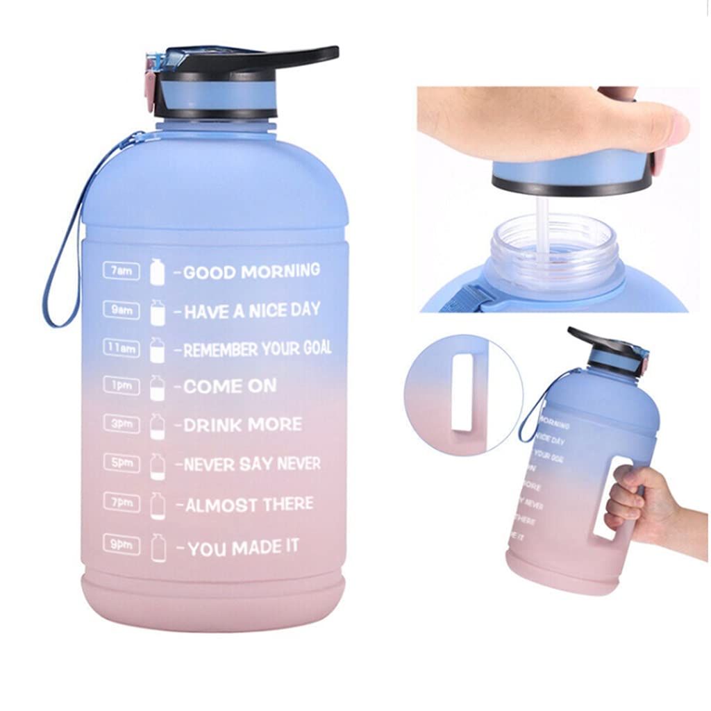 Bottiglia d'Acqua Grande capacità Bottiglia Motivazionale di Acqua Motivazionale 64oz con marcatore di Tempo e Paglia, brocca d'Acqua per Palestra e Sport all'aperto Sport Acqua brocca