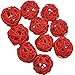 Ougual Set of 10pcs Wicker Rattan Balls Table Wedding Party Christmas Decoration (Diameter 1.6 Inch, Red)