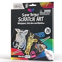 Marvin's Magic - Scratch Art Kit for Kids - 36 Rainbow Sheets, 4 Wooden Styluses, Stencils & Spirograph - Creative DIY Drawing Paper for Boys & Girls - Arts & Crafts Gift Set Ages 5-12