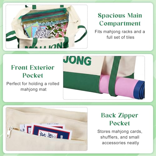 Bolso para Mahjong Abbylike 28 x 9 pulgadas lienzo miniatura 3