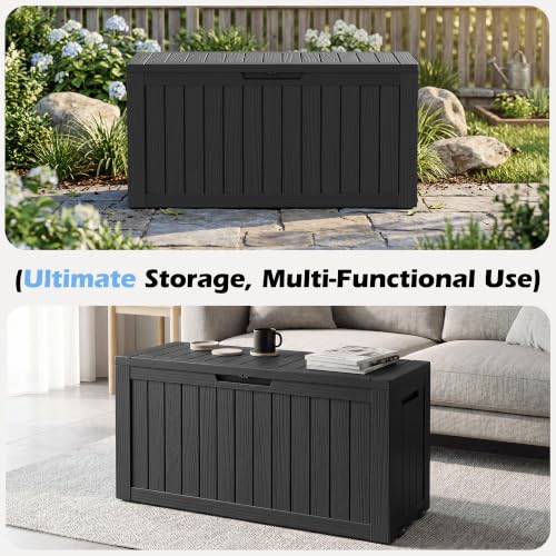 Image of Outdoor Storage Box Waterproof, 82 Gallon Deck Box for Patio Storage