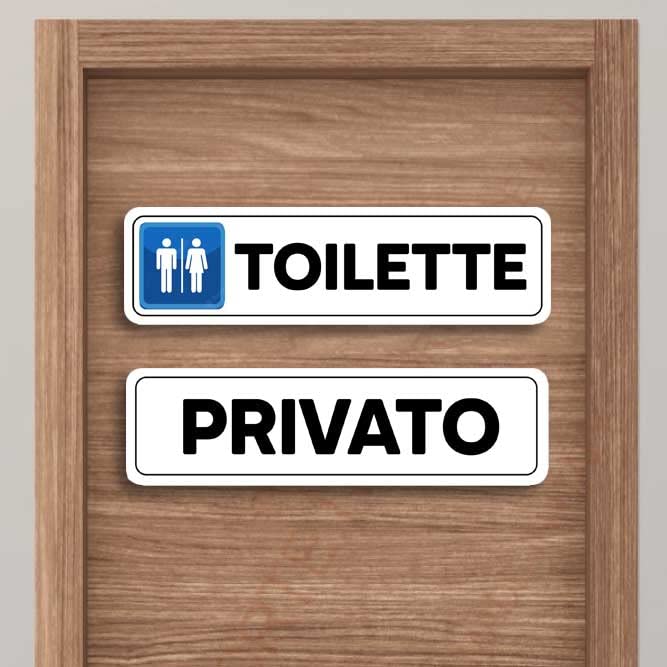 Adesivi Per Porte PRIVATO E TOILETTE - PVC Lavabile, 21x6cm, Anti-UV, Made In Italy - Foto 8