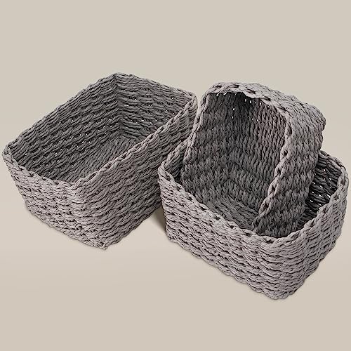 Recycled Wicker Storage Basket, Paper Rope Storage Baskets