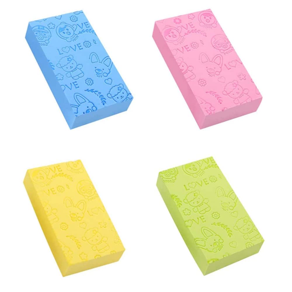 QBDIANGEN4Pcs Soft Bath Sponge Exfoliating Shower Sponge Scrubbers Bathing Tools for Adults Kids Body Scrubbing Skin Care Bathroom Supplies