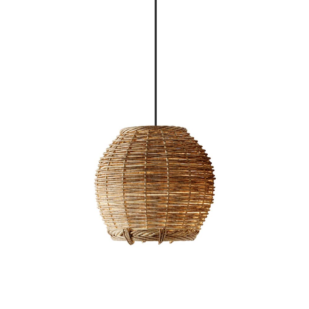 Suspension E27 en rotin de 45 cm pour îlot de cuisine et grand salon