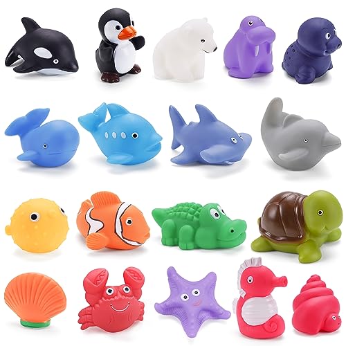 Image of 18Pcs No Hole Baby Bath Toys for Toddlers 1-3, Bath Toys for Infants 6-12 Months, Pool Toys for Toddlers Age 2-4, Ocean Animals Infant Bathtub Toys 0-6 3-6 Months Kids Newborn Gifts